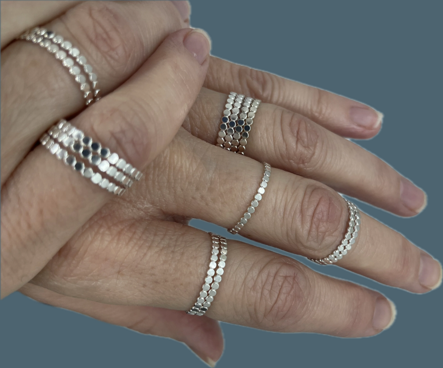 Stacking Sterling Silver Pickleball Rings