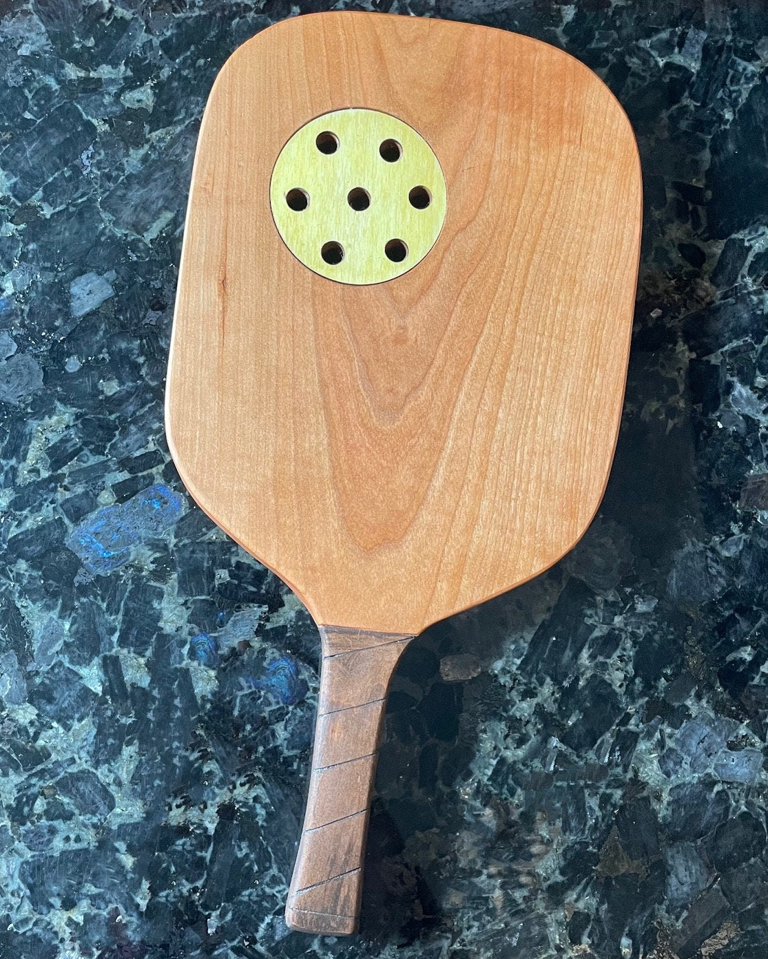 Solid Hardwood Pickleball Charcuterie Boards with Inlayed Ball- Cheese Board - Cutting Board