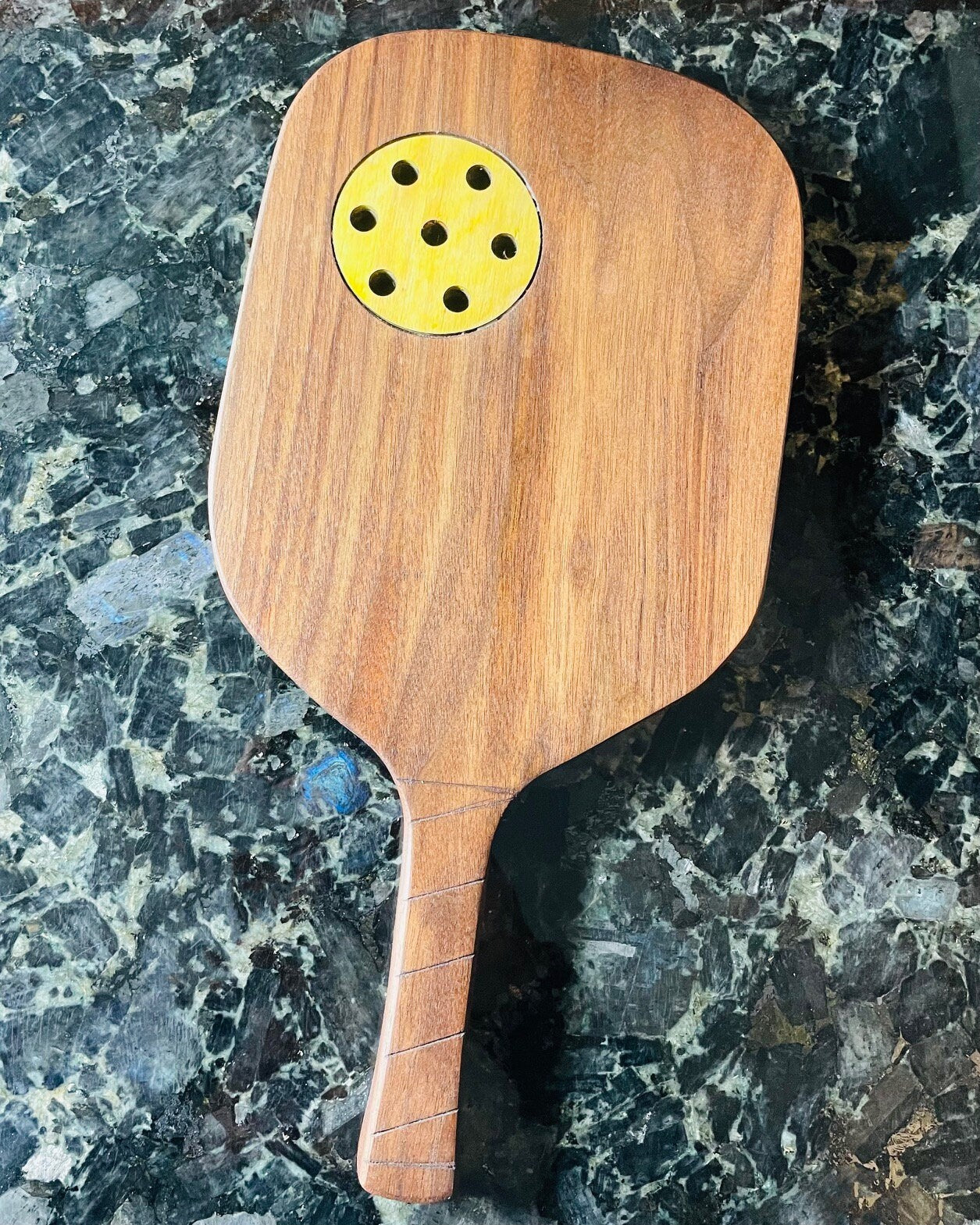 Solid Hardwood Pickleball Charcuterie Boards with Inlayed Ball- Cheese Board - Cutting Board