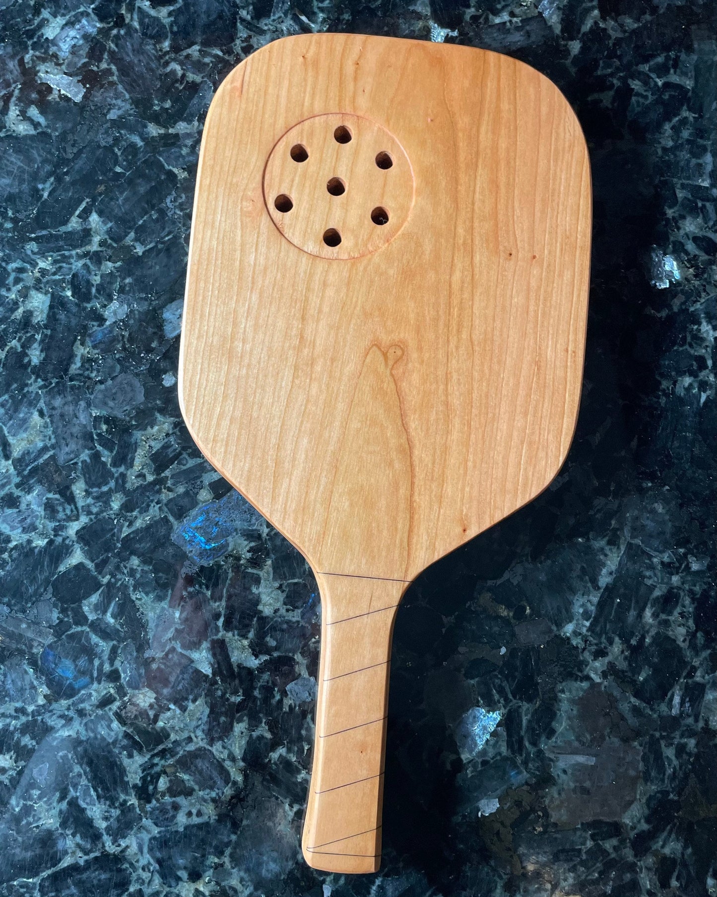Solid Cherry Pickleball Paddle Charcuterie with Ball Cheese Board - Cutting Board