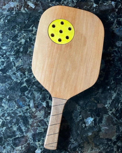 Solid Hardwood Pickleball Charcuterie Boards with Inlayed Ball- Cheese Board - Cutting Board