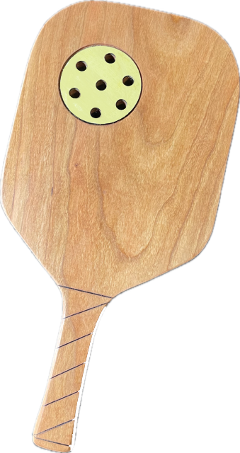 Solid Cherry Pickleball Paddle Charcuterie with Ball Cheese Board - Cutting Board