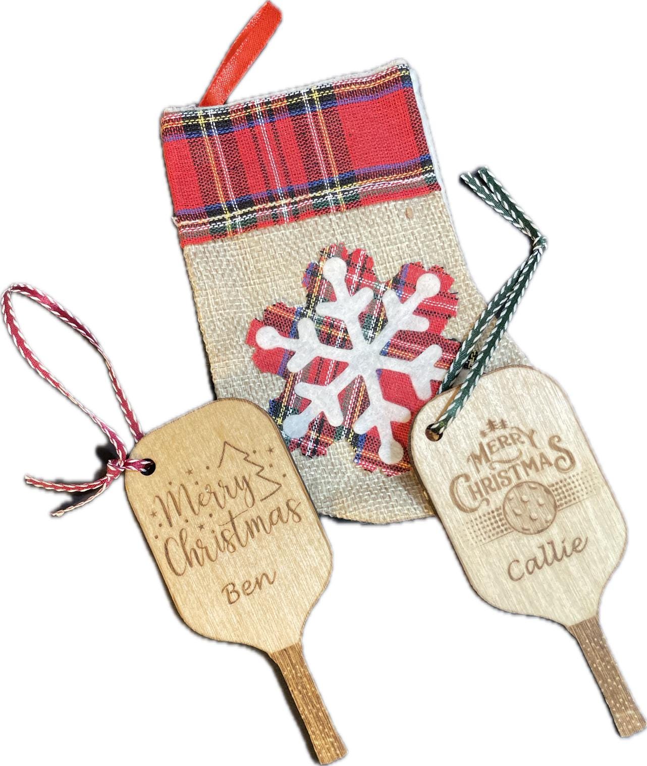 Personalized Christmas Pickleball Ornaments 4.5”