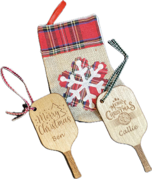 Personalized Christmas Pickleball Ornaments 4.5”