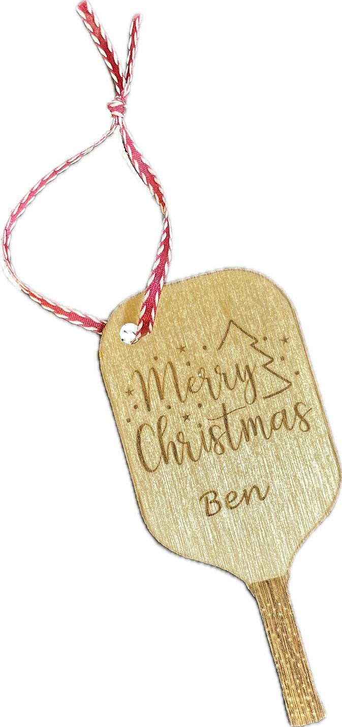 Personalized Christmas Pickleball Ornaments 4.5”