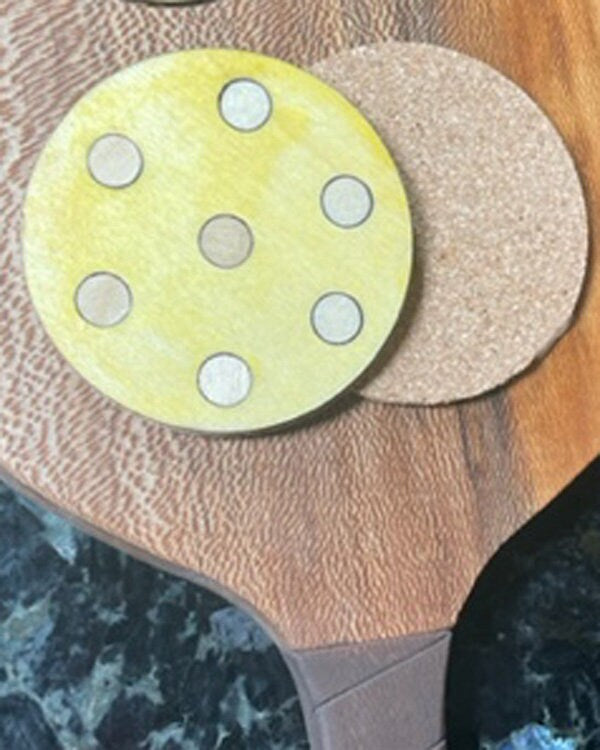 Handmade finished wood Pickleball Coasters